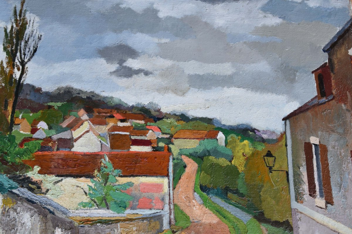 Georges Lucien GUYOT  "Rue à "Breteuil"" huile sur toile 81x60-photo-3